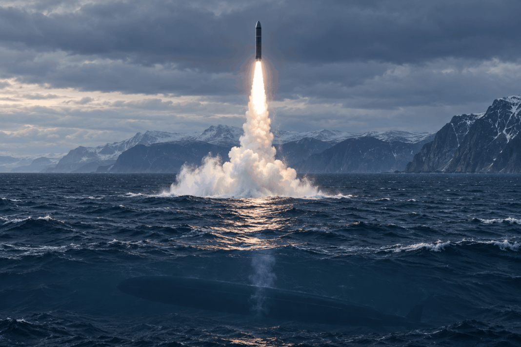 Russian Submarine Test Nuclear-Capable Bulava Missile Launch